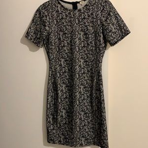 Aritzia grey  dress with black lace detail